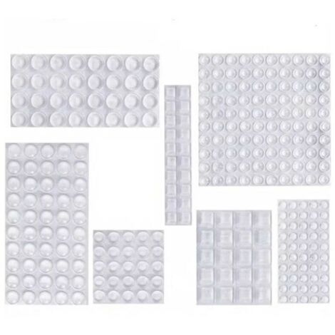 Patin Silicone, Anti-Bruit Butées Patins de Protection Caoutchouc Auto-Adhésif Tampon Transparent Pieds Antidérapant pour Porte Placard, Cuisine, Salle de Bain, Bureau 7 Tailles (1/4)