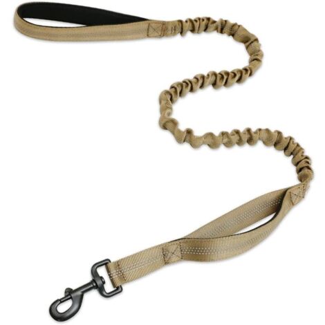 Laisse Chien, Laisse pour Chien de Travail Militaire, Laisse Corde Élastique, Amortiss Laisse, Bungee Laisse Réfléchissante avec 2 Poignées de Contrôle, Idéal pour Marche et Entraînement (1/5)