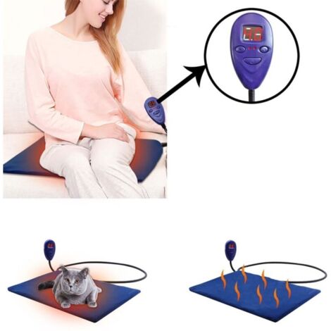 Tapis Chauffant pour Animaux de Compagnie Electrique Coussin pour Chien Chat avec 7 Vitesses de Réglage de la Température, Câble D'enroulement de Tuyau Anti-Morsure,4030cm (1/5)