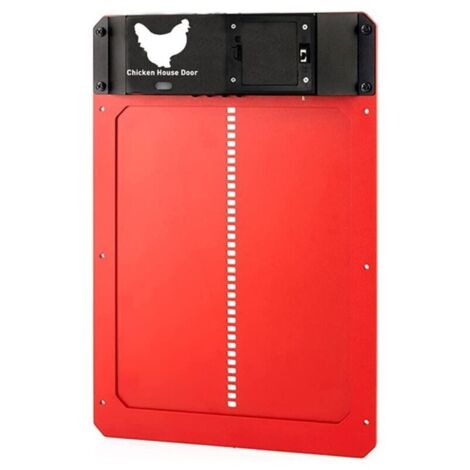 Accessoire poulailler,Porte de poulailler automatique avec capteur de lumière pour volaille Rouge
