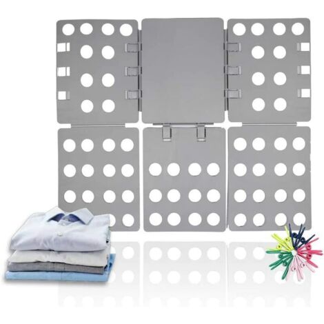 Planche à Plier Le Linge Pli Linge 56 x 68 cm Planche à Plier vêtements Planche À Plier Les T-Shirts Robes Pantalons Serviettes V7031A (Gris) (1/5)
