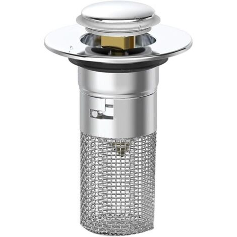 Bonde de lavabo de salle de bain avec panier filtrant amovible - Baignoire anti-obstruction