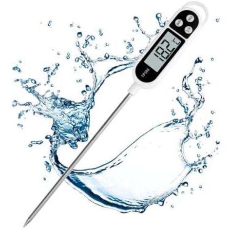 Thermomètre Cuisine, Thermomètre Numérique Digital avec Sonde Longue, Lecture instantané Thermomètre Cuisson, Thermomètre Viande pour Nouriture, Viande, Huile, Lait, Vin, BBQ et Eau Chaude (1/5)