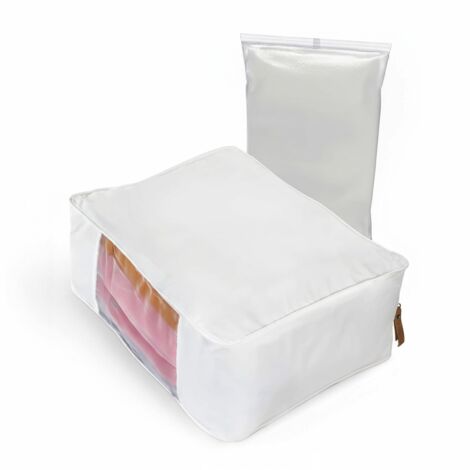 Grand sac de rangement noir 100L, pliable avec poignées et zip, imperméable pour vêtements et couettes (1/5)