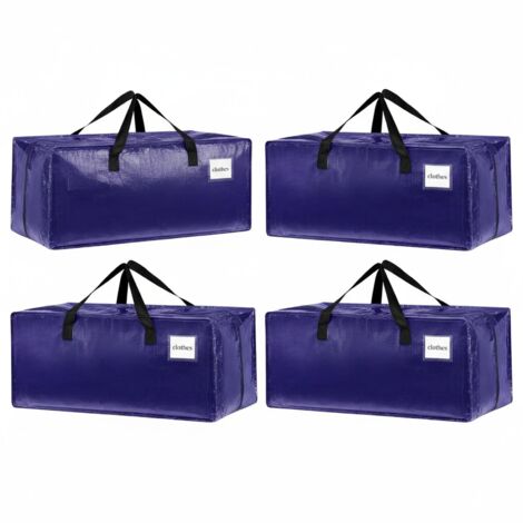 Lot de 4 sacs de rangement étanches 92L, avec fermeture éclair et poignée, pour déménagement et camping (1/5)
