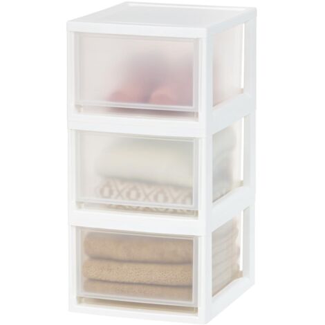 Tiroir Rangement Organiseur Plastique Empilable Transparent Blanc Lot 3 Rangement Collations Médicaments Papeterie Sans Bpa (1/5)