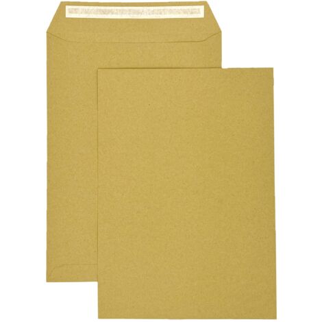 Pack of 50 Brown C4 Mailing Envelopes 90gsm Straight Flap Wet Seal for Business Letters (1/5)