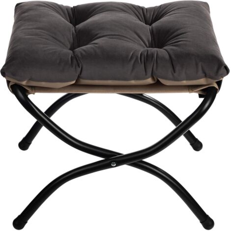 Folding Footstool Ottoman with XLegs Cotton Cushion Portable NonSlip for Living Room Garden Office (1/5)