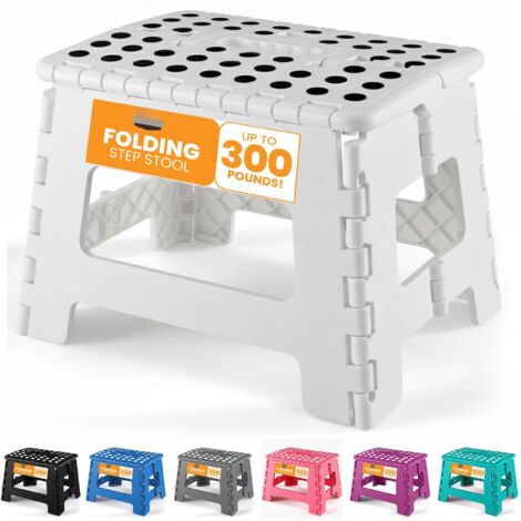 Folding Stool Non-slip Portable Sturdy Carry Handle 600 Lbs Load Capacity Pack Of 1 (1/5)