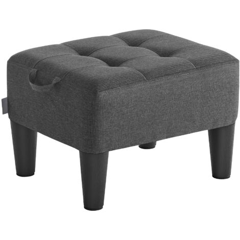 Linen Fabric Footstool Pouffe Thick Upholstery Stable Non-Slip Living Room Bedroom Entrance (1/5)