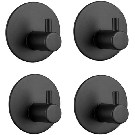 4Pcs Adhesive Wall Hooks Stainless Steel No Drill Multifunctional for Bathroom Kitchen Bedroom (1/5)