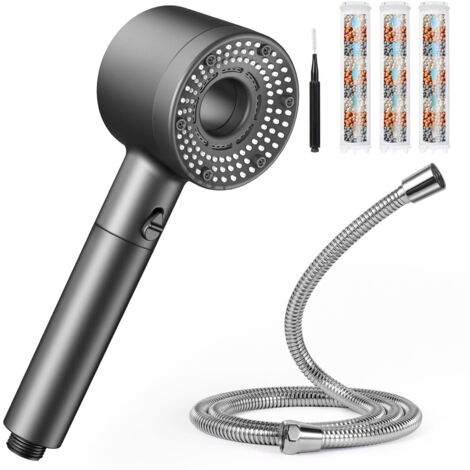 Shower Head 5 Jet Modes Water Saving Anti Limescale Filter 1.5m Hose (1/5)