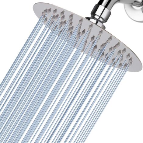15cm Round 304 Stainless Steel Shower Head Chrome Low Pressure Rainfall Auto Clean Easy Install (1/5)