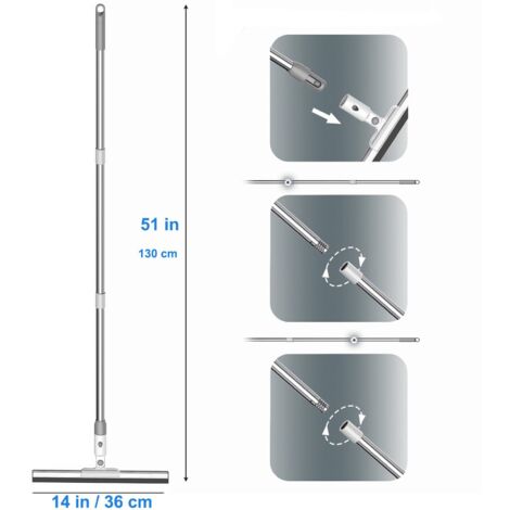 Multifunction Silicone Floor Squeegee with Long Handle 360 Rotation ...