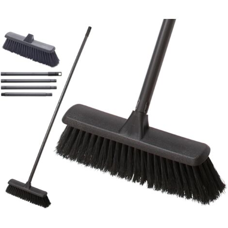 Flexible Indoor Broom Soft Bristles Hard Floors Adjustable Handle Angled Head Lightweight (1/5)