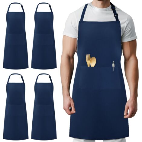 Adjustable Kitchen Aprons with 2 Pockets for Men Women 4 Pack (1/5)