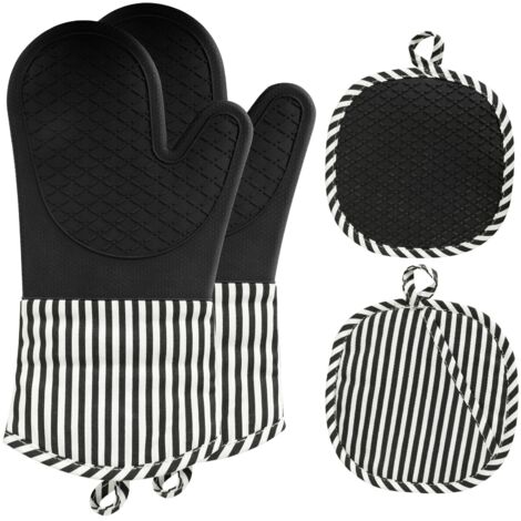 Silicone Oven Gloves 230°C Resistant Anti Slip Longer Length with Insulating Mats for Cooking (1/5)