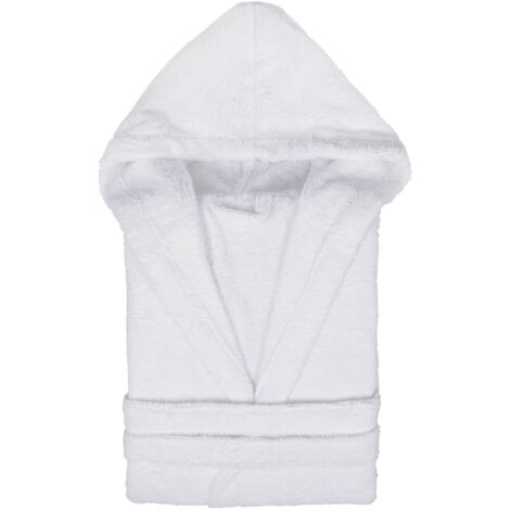 Men's and women's cotton hooded bathrobe, with two pockets, adjustable waistband, high water absorpt (1/5)