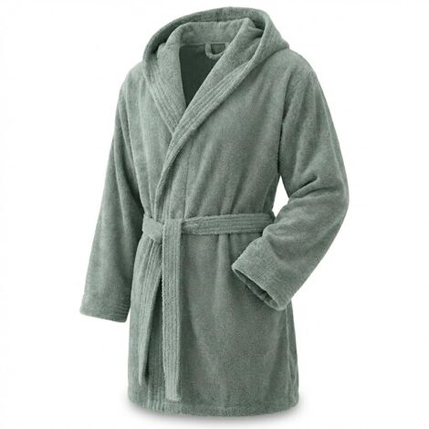 Stylish Unisex Cotton Bathrobe 500g/m² Hood Option Soft Absorbent Adjustable Pockets (1/5)