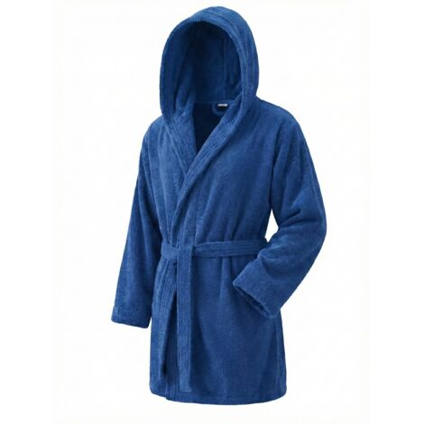 Unisex Cotton Bathrobe 500 G/m² Hood Soft Absorbent Shower Spa Pool (1/5)