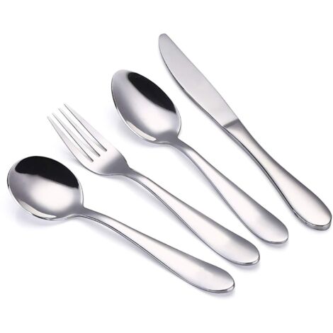 4 Piece Children's Cutlery Set 18/10 Stainless Steel Kids Silverware Utensils (1/5)