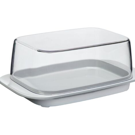 Butter Dish 250g Transparent Lid Fridge Door Fit Dishwasher Safe Non-Slip Feet