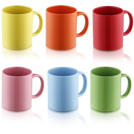 6 Piece 350ml Ceramic Coffee Mugs Set Dishwasher Safe Large Handles (1/5)