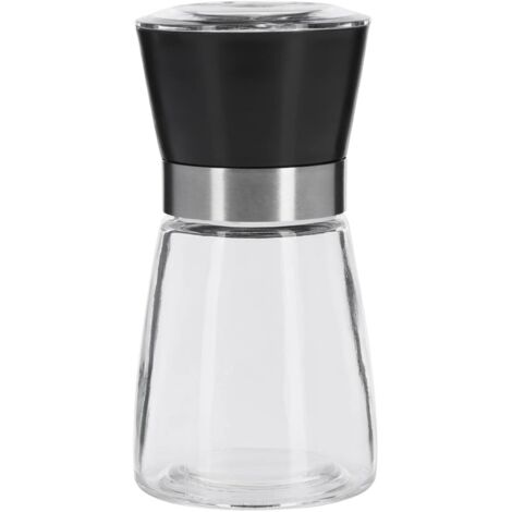 Adjustable Ceramic Spice Mill Glass Plastic Black Silver Transparent (1/5)