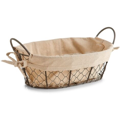 Countrystyle Bread Basket Linen Yarn Various Designs 30x21x11 cm