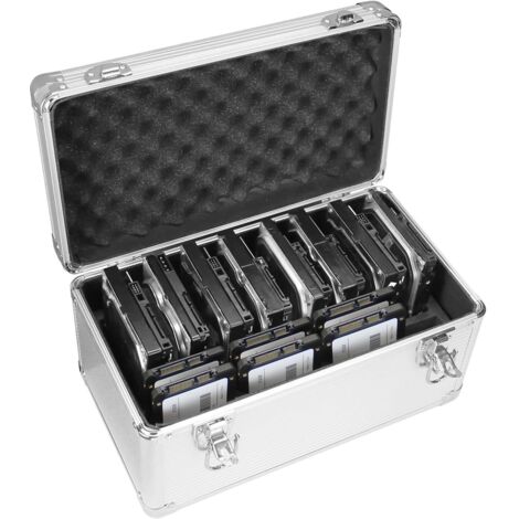 14-Slot Storage Box for 2.5/3.5 Inch HDDs, Portable IP65 Water Resistant HDD Organizer Protective (1/5)