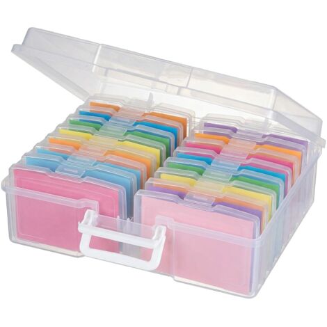 Photo Organizer 4x6 Storage Box 16 Interior Hold 1600 Photos Handle Snap Clasp (1/5)