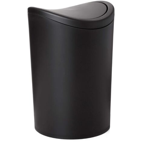 6L Bathroom Bin Swing Lid Compact Modern Durable Easy Clean 19x19x28cm (1/5)