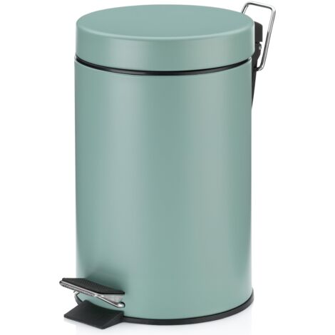 3L Metal Pedal Bin with Inner Bucket Compact Trash Can for Bathroom Kitchen Office (1/5)