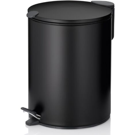 Matte Black 5L Silent Close Lid Pedal Bin With Inner Bucket Carry Handle (1/5)