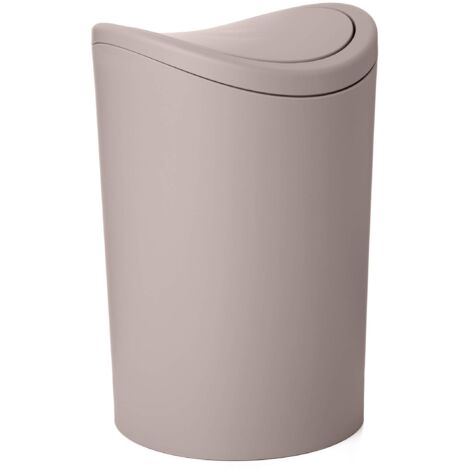 6L Bathroom Bin Swing Lid Compact Modern Durable Easy Clean 19x19x28cm (1/5)