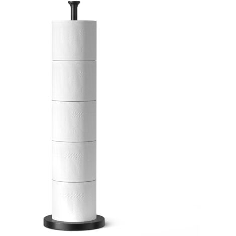 Stainless Steel Freestanding Toilet Roll Holder with 4 Roll Reserve Storage (1/5)
