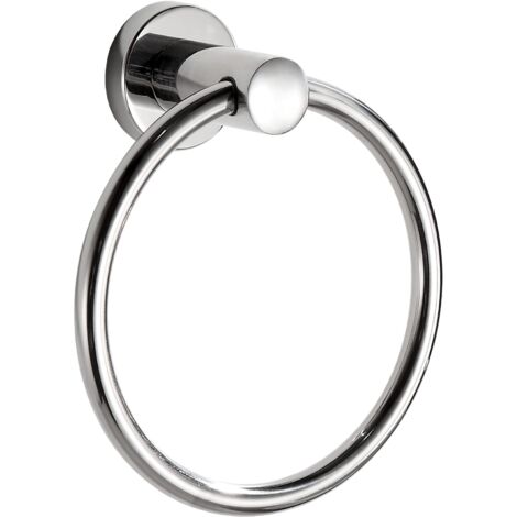 Contemporary 304 Stainless Steel Chrome Towel Ring 180° Rotation Rust Resistant 10kg Capacity (1/5)