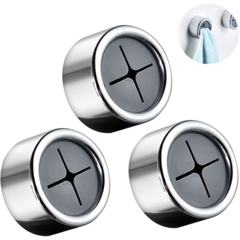 3 Piece Adhesive Tea Towel Holders Round No Drilling Kitchen Bathroom (1/5)
