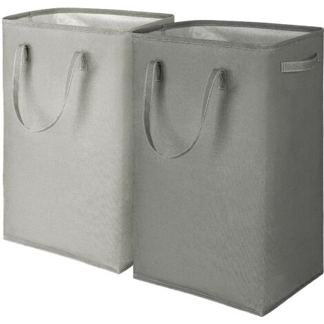 2 Pack 80L Foldable Laundry Basket Waterproof PEVA Reinforced Handles Freestanding Clothes Storage (1/5)