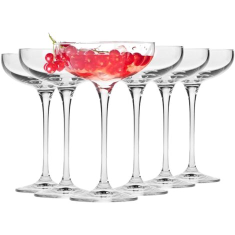 Set of 6 Champagne Glasses 240ml Lead Free Crystal Dishwasher Safe for Parties Home Restaurants (1/5)