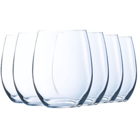 Six glass water bottles with a capacity of 36 centiliters. In a modern and minimalist style. (1/4)