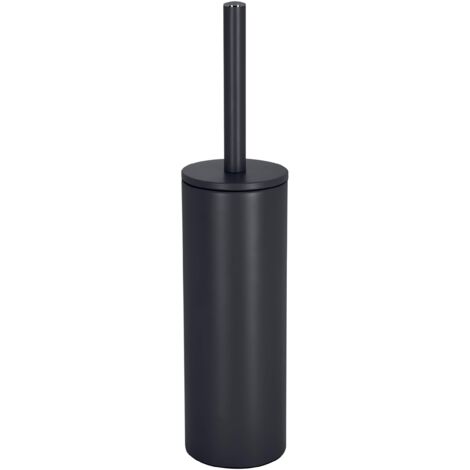Toilet Brush Steel Holder Interchangeable Head Closed Pot Hygienic Container Durable Bristles (1/4)