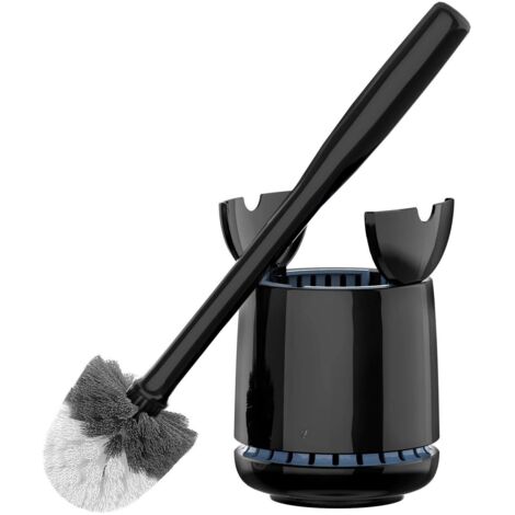 Toilet Brush Holder Automatic Lid Replaceable Brush Head Durable PP Fiber Long Handle Ventilation (1/5)