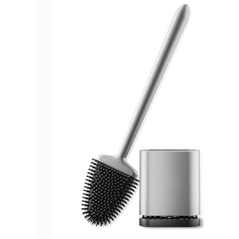 Silicone Toilet Brush Wall Floor Mount Quick Drying Ventilated Holder Deep Cleaning (1/5)