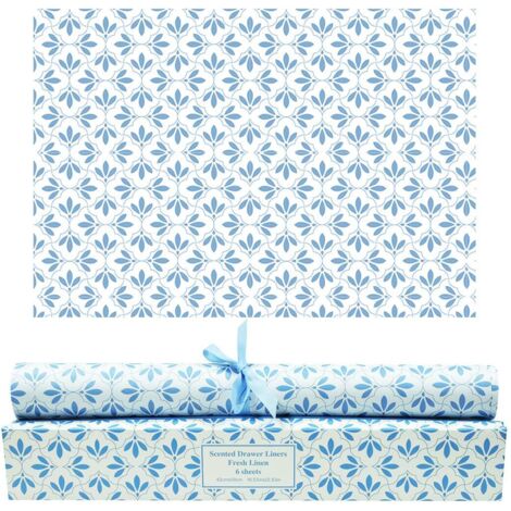 Scented Drawer Liner Papers Fresh Linen 6 Sheets Non Adhesive Fragrance for Cupboards Shelves (1/5)