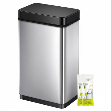 50L Automatic Kitchen Bin Rectangular Handsfree Sensor Brushed Stainless Steel Anti-Fingerprint (1/5)