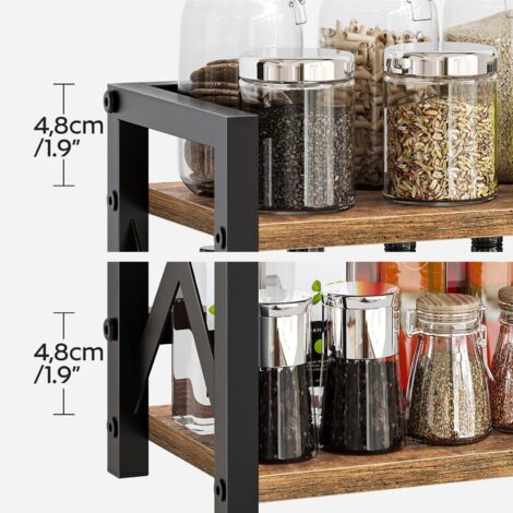 2 Tier Spice Rack Organizer Industrial Style Kitchen Bathroom Office ...