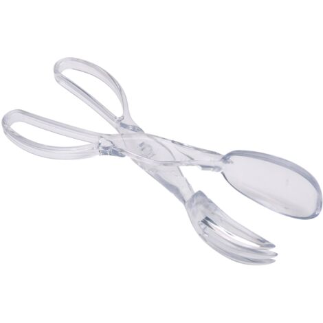Plastic Salad Servers Detachable Scissor Acrylic Clips OneHanded Operation (1/4)