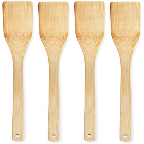 4 Piece Wooden Kitchen Utensil Set Spoon Spatula Eco Friendly Durable Easy Clean (1/5)