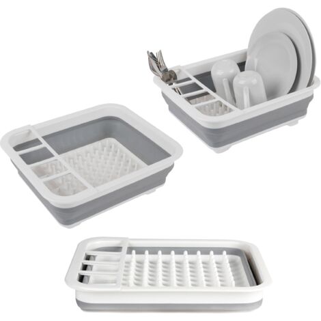 Collapsible Dish Drying Rack with Utensil Holder Foldable Space Saving for Home Camping (1/5)